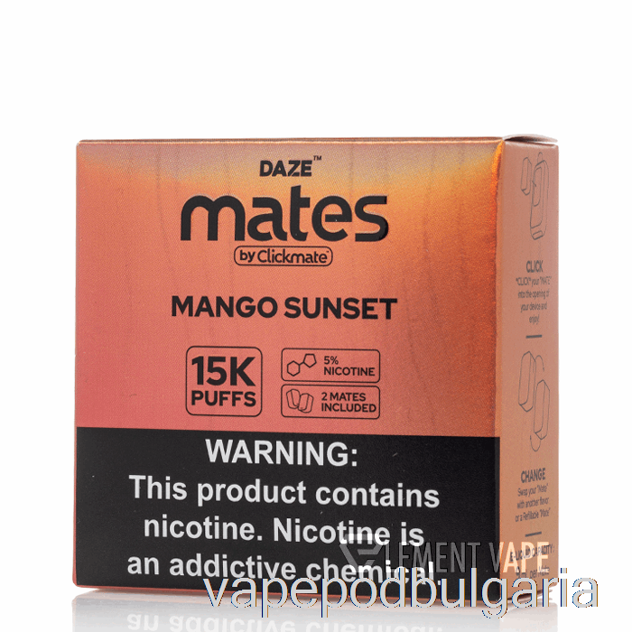 Vape 10000 Дръпки 7 Daze Mate Pods Mango Sunset